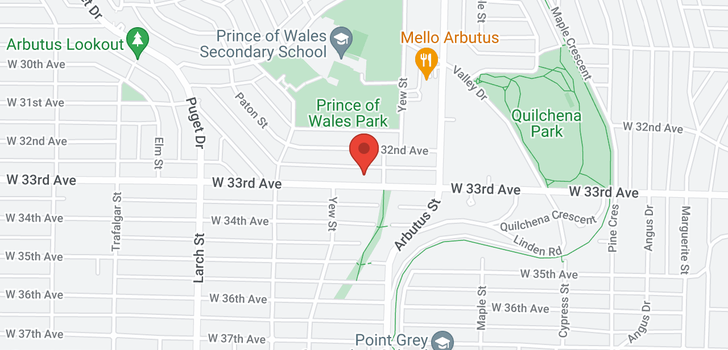 map of 2161 W 33RD AVENUE